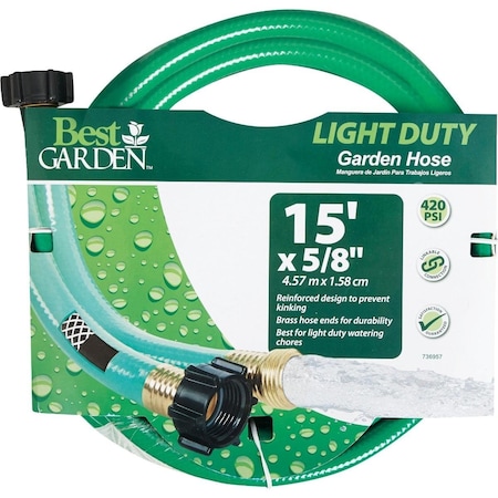 Best Garden 5/8 In. Dia. x 15 Ft. L. Leader Hose with Male & Female Couplings AGL10L01